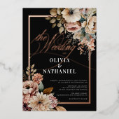 Elegant Waterverf Floral Wedding Folie Uitnodiging (Voorkant)