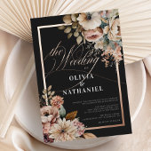 Elegant Waterverf Floral Wedding Folie Uitnodiging