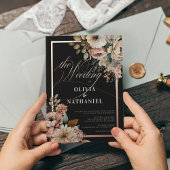 Elegant Waterverf Floral Wedding Folie Uitnodiging