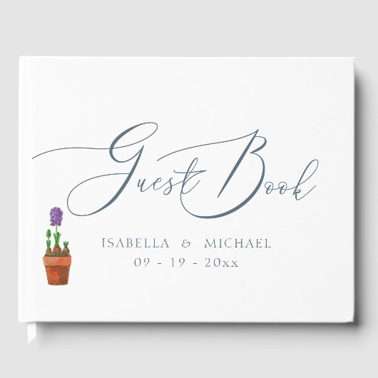 Elegant Waterverf Floral Wedding Gastenboek (Voorkant)