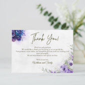 Elegant Waterverf Floral Wedding Hartelijk dank Bedankkaart (Staand voorkant)