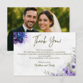 Elegant Waterverf Floral Wedding Hartelijk dank Bedankkaart (Voorkant / Achterkant)