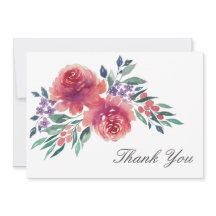 Elegant Waterverf Floral Wedding Hartelijk dank