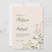 Elegant Waterverf Floral Wedding Kaart (Voorkant)