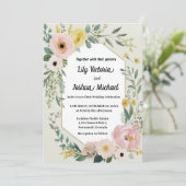 Elegant Waterverf Floral Wedding Kaart (Staand voorkant)