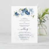 Elegant Waterverf Floral Wedding Kaart (Staand voorkant)