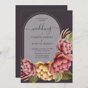 Elegant Waterverf Floral Wedding Kaart