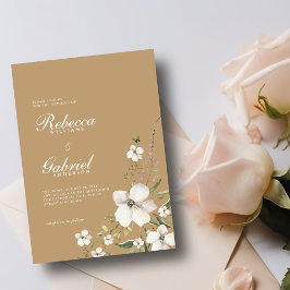 Elegant Waterverf Floral Wedding Kaart