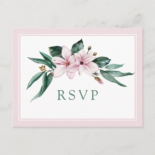 Elegant Waterverf Floral Wedding Meal Choice RSVP Briefkaart (Voorkant)