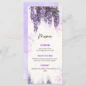 Elegant Waterverf Floral Wedding Menu Card (Voorkant / Achterkant)