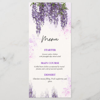 Elegant Waterverf Floral Wedding Menu Card