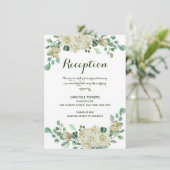 Elegant Waterverf Floral Wedding Reception Informatiekaartje (Staand voorkant)