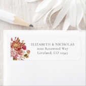 Elegant Waterverf Floral Wedding Return Address Etiket (Insitu)