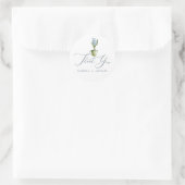 Elegant Waterverf Floral Wedding Ronde Sticker (Tas)