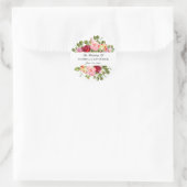 Elegant Waterverf Floral Wedding Ronde Sticker (Tas)