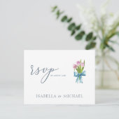 Elegant Waterverf Floral Wedding Rsvp Briefkaart (Staand voorkant)