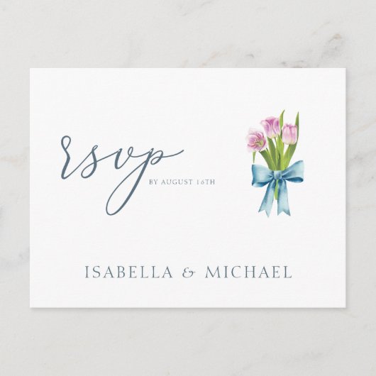 Elegant Waterverf Floral Wedding Rsvp Briefkaart (Voorkant)