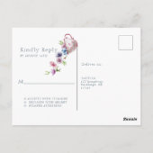 Elegant Waterverf Floral Wedding Rsvp Briefkaart (Achterkant)
