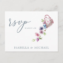 Elegant Waterverf Floral Wedding Rsvp Briefkaart
