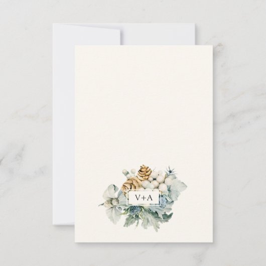Elegant Waterverf Floral Wedding RSVP Kaart (Achterkant)