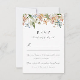 Elegant Waterverf Floral Wedding RSVP Kaartje