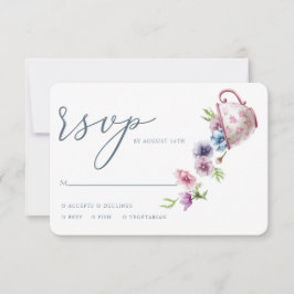 Elegant Waterverf Floral Wedding Rsvp Kaartje