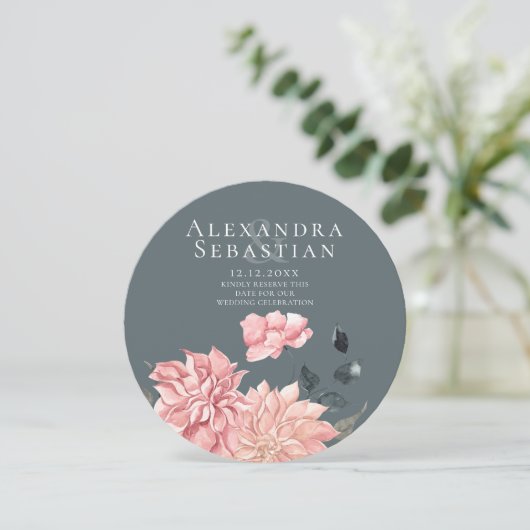Elegant Waterverf Floral Wedding Save the Date (Staand voorkant)