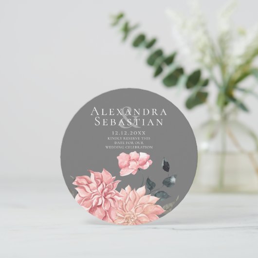 Elegant Waterverf Floral Wedding Save the Date (Staand voorkant)