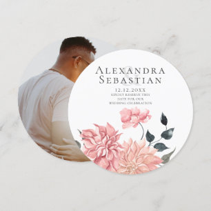 Elegant Waterverf Floral Wedding Save the Date