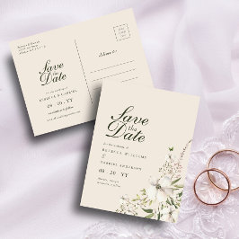 Elegant Waterverf Floral Wedding Save the Date Briefkaart