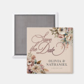 Elegant Waterverf Floral Wedding Save the Date Magneet (Voorkant / Achterkant)
