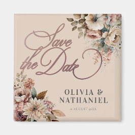 Elegant Waterverf Floral Wedding Save the Date Magneet