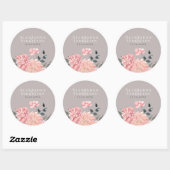 Elegant Waterverf Floral Wedding Save the Date Ronde Sticker (Vel)