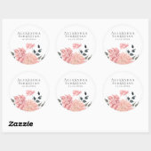 Elegant Waterverf Floral Wedding Save the Date Ronde Sticker (Vel)