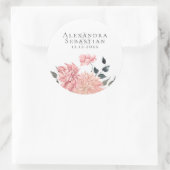 Elegant Waterverf Floral Wedding Save the Date Ronde Sticker (Tas)