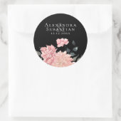 Elegant Waterverf Floral Wedding Save the Date Ronde Sticker (Tas)