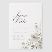Elegant Waterverf Floral Wedding Save the Date Vellum Uitnodigingen (Voorkant)