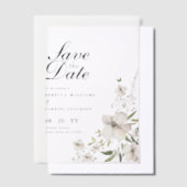 Elegant Waterverf Floral Wedding Save the Date Vellum Uitnodigingen (Offset)