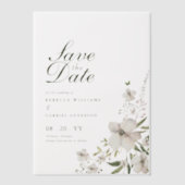Elegant Waterverf Floral Wedding Save the Date Vellum Uitnodigingen (Voorkant)