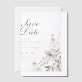 Elegant Waterverf Floral Wedding Save the Date Vellum Uitnodigingen (Offset)