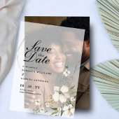 Elegant Waterverf Floral Wedding Save the Date Vellum Uitnodigingen