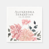 Elegant Waterverf Floral Wedding Servet (Voorkant)