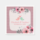 Elegant Waterverf Floral Wedding Shower Servet (Voorkant)