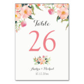 Elegant Waterverf Floral Wedding Table Number Kaart (Achterkant)