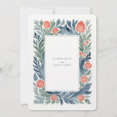 Elegant Waterverf Floral Wedding Uitnodiging (Achterkant)