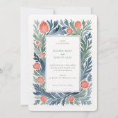 Elegant Waterverf Floral Wedding Uitnodiging (Voorkant)