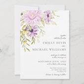 Elegant Waterverf Floral Wedding Uitnodiging (Voorkant)