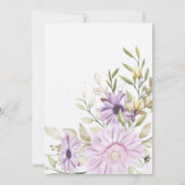 Elegant Waterverf Floral Wedding Uitnodiging (Achterkant)