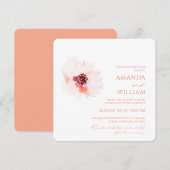 Elegant Waterverf Floral Wedding Uitnodiging (Voorkant / Achterkant)