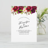 Elegant Waterverf Floral Wedding Uitnodiging (Staand voorkant)